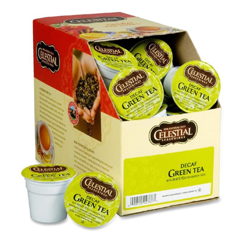 Celestial Seasonings Single-Serve K-Cup Pods, Decaffeinated, Green Tea, Box Of 24 (Min Order Qty 4) MPN:14737