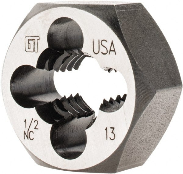 Hex Rethreading Die: 1/2-13, Right Hand, Carbon Steel MPN:403181