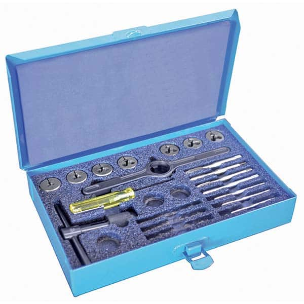 Tap & Die Set: #4-40 to 1/4-20 Taps, #4-40 to 1/4-20 Dies, Coarse & Fine MPN:423001