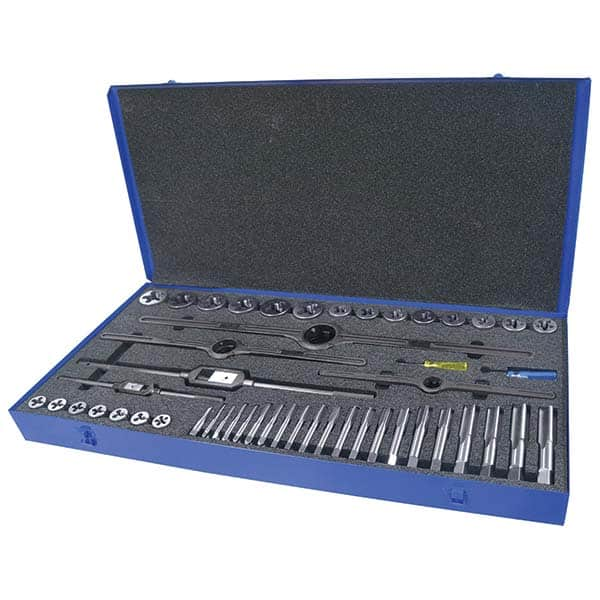 Tap & Die Set: 1/4-20 to 1-14 Taps, 1/4-20 to 1-14 Dies, Coarse & Fine MPN:423005