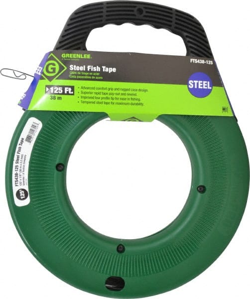 125 Ft. Long x 1/8 Inch Wide, 0.045 Inch Thick, Steel Fish Tape MPN:FTS438-125