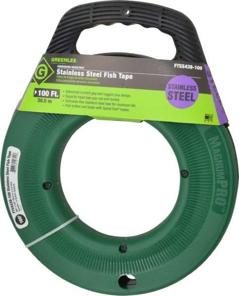 100 Ft. Long x 1/8 Inch Wide, 0.045 Inch Thick, Stainless Steel Fish Tape MPN:FTSS438-100