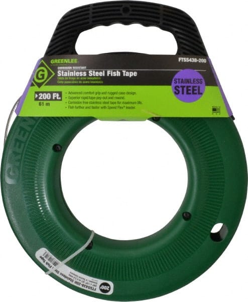 200 Ft. Long x 1/8 Inch Wide, 0.045 Inch Thick, Stainless Steel Fish Tape MPN:FTSS438-200