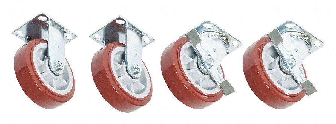 Standard Plate Caster Kit Swivel/Rigid MPN:CRSL6