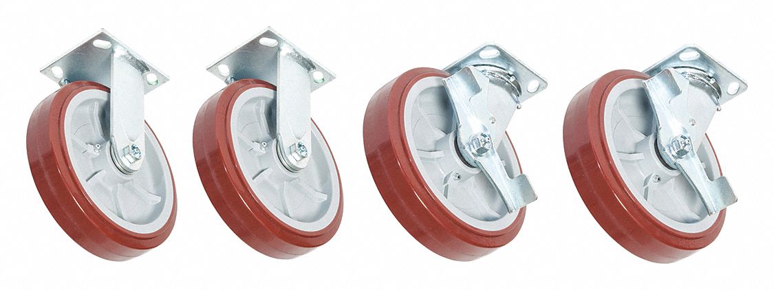 Standard Plate Caster Kit Swivel/Rigid MPN:CRSL8