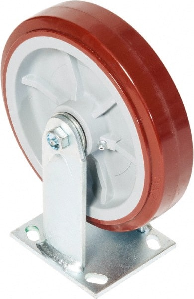 Rigid Top Plate Caster: Polyurethane over Polyolefin, 8