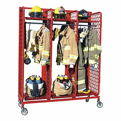 Turnout Gear Rack 2 Side 6 Comprtmnt MPN:RMDS-6/20