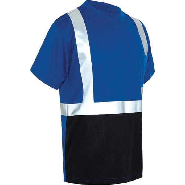 Work Shirt: High-Visibility, 3X-Large, Polyester, Black, Blue & Silver, 1 Pocket MPN:5123-3XL