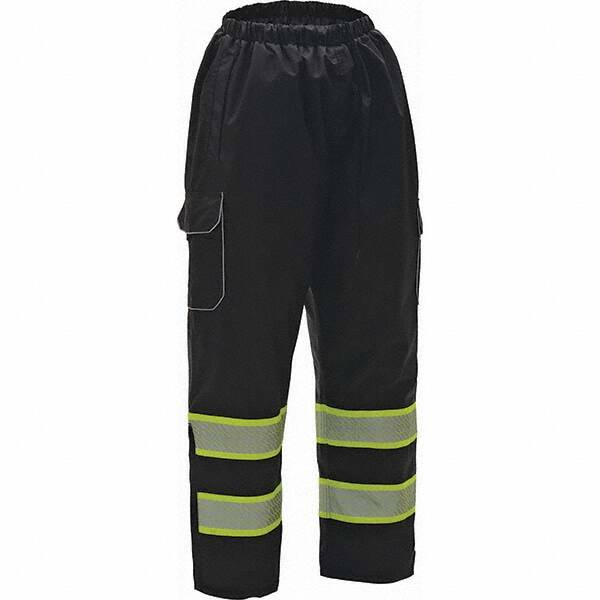 Rain Pants: Polyester, Drawcord Closure, Black, 3X-Large MPN:6713-2XL/3XL