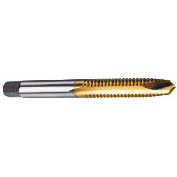 Spiral Point Tap: 5/16-18 UNC, 2 Flutes, Plug Chamfer, 2B/3B Class of Fit, High-Speed Steel, TiN Coated MPN:1916977