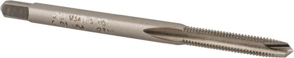 Spiral Point Tap: M3x0.5 Metric, 2 Flutes, Plug Chamfer, 6H Class of Fit, High-Speed Steel, Bright/Uncoated MPN:2750015