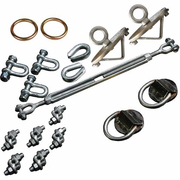 Anchors, Grips & Straps, Product Type: Anchor Kit , Material: Galvanized Steel , Color: Silver , Connection Type: O-Ring , Standards: OSHA 1926 Subpart M MPN:15214