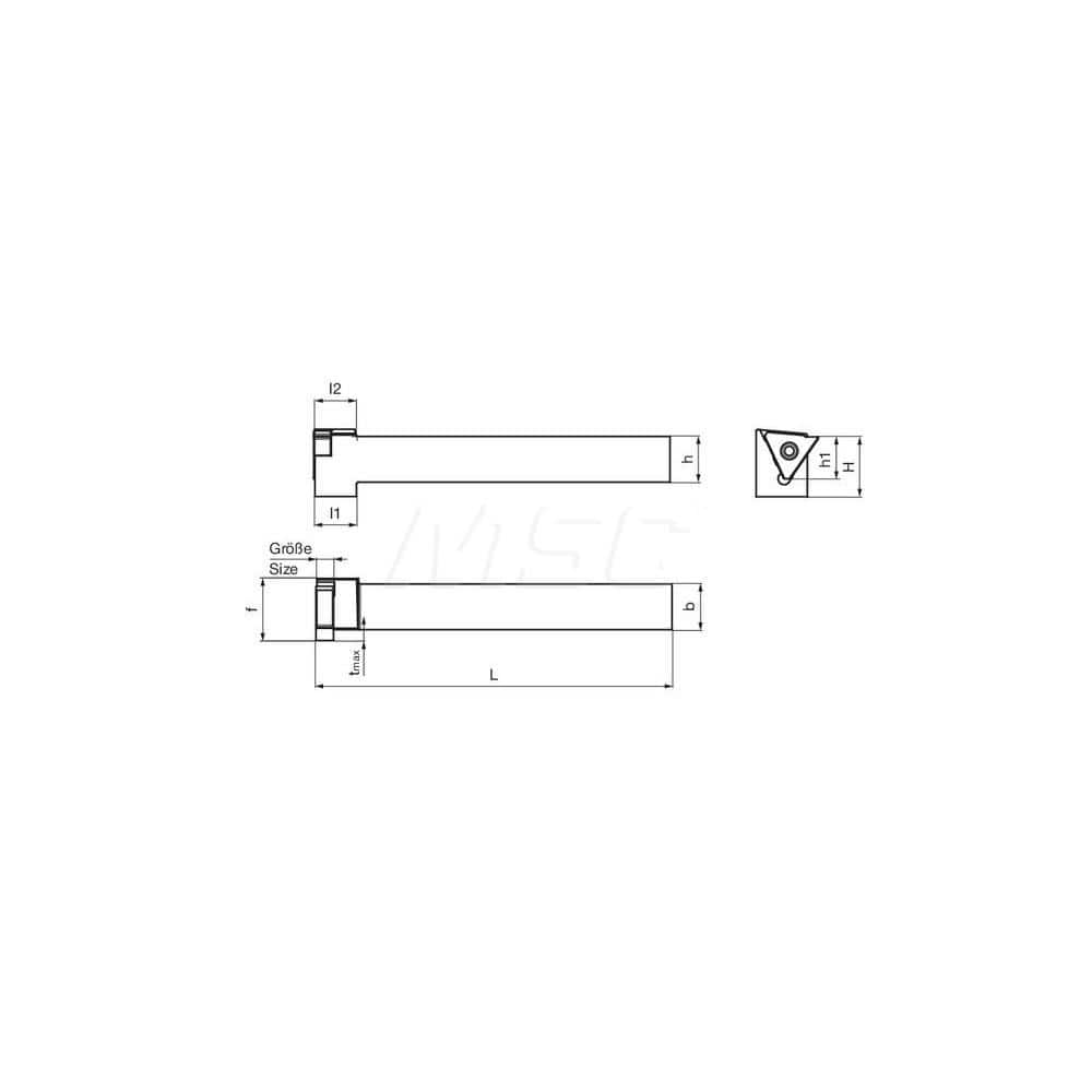 Guhring GH305.0500.500.90.06.R External Right Hand Face Grooving 90 Deg Offset Non Coolant Holder 1/2