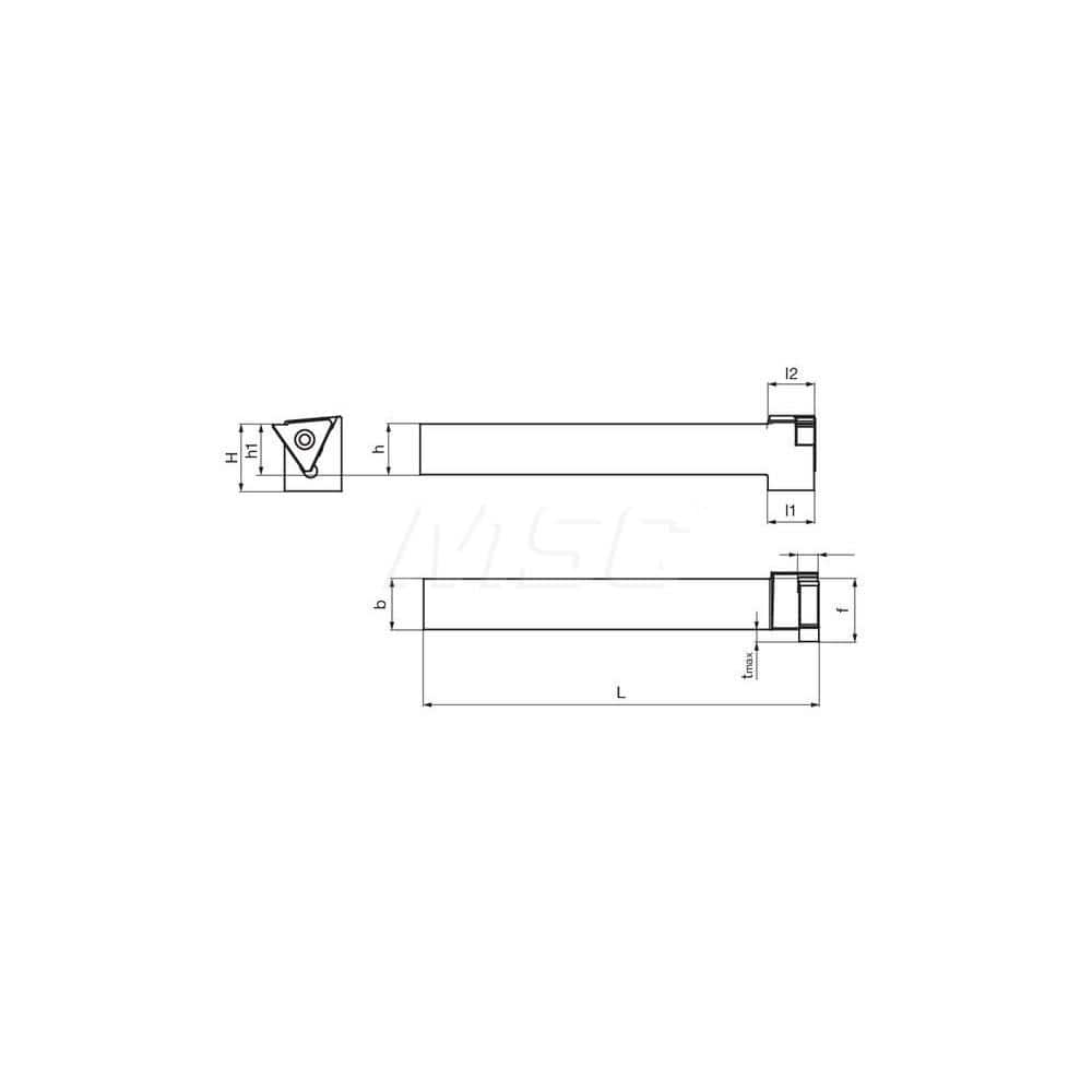 Guhring GH305.0500.500.90.06.L External Left Hand Face Grooving 90 Deg Offset Non Coolant Holder 1/2