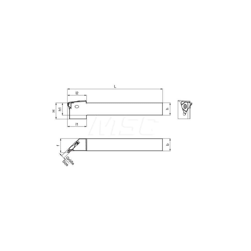 Guhring GH305.0500.500.45.04.L External Left Hand NonFace Grooving 45 Deg Offset Non Coolant Holder 1/2