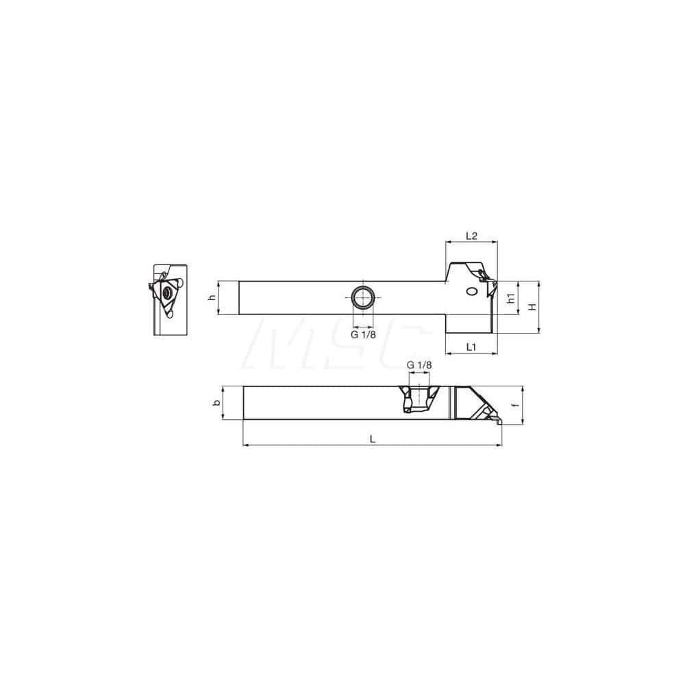 Guhring GH305.0625.500.00.04.R.IK.EST External Right Hand NonFace Grooving Radial Grooving with Adjustable Coolant Holder 5/8