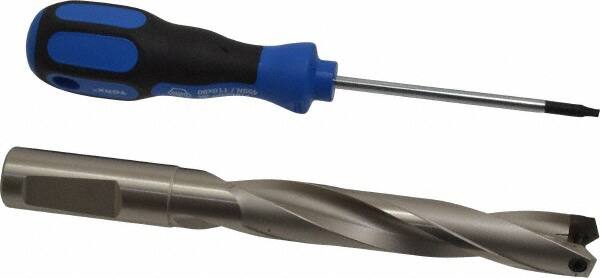 Replaceable-Tip Drill: 17.5 to 17.99 mm Dia, 93.4 mm Max Depth, 18 mm Shank MPN:9041080175000