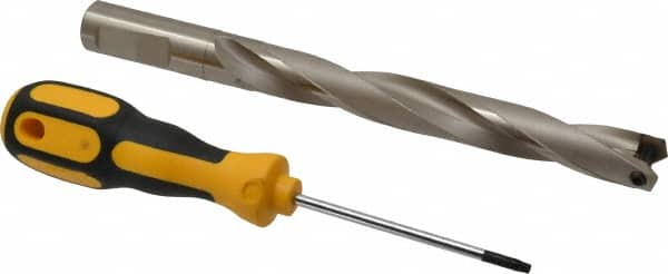 Replaceable-Tip Drill: 19 to 19.49 mm Dia, 140.1 mm Max Depth, 19.05 mm Shank MPN:9041090190050