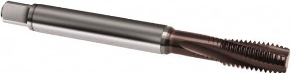 Spiral Flute Tap: M8x1.25 Metric, 3 Flutes, Modified Bottoming, 6H Class of Fit, Powdered Metal, TiAlN Coated MPN:9029200080000