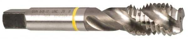 Spiral Flute Tap: #6-40, UNF, 3 Flute, Modified Bottoming, 2B Class of Fit, Cobalt, Bright/Uncoated MPN:9039050035050