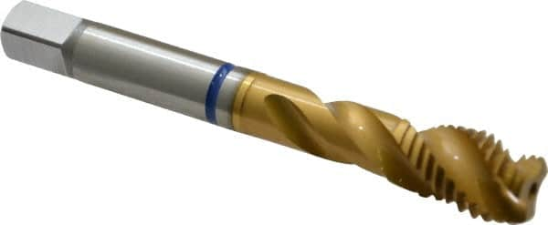 Spiral Flute Tap: M12 x 1.75, Metric Coarse, 3 Flute, Modified Bottoming, 6H Class of Fit, Powdered Metal, TiN Finish MPN:9039090120000