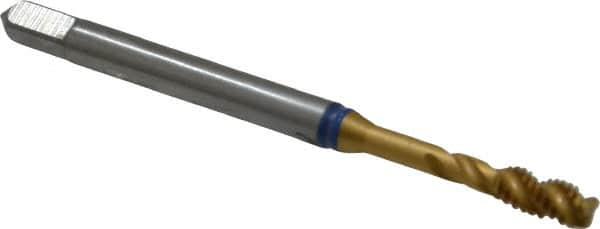 Spiral Flute Tap: #5-40, UNC, 3 Flute, Modified Bottoming, 2B Class of Fit, Powdered Metal, TiN Finish MPN:9039100031750