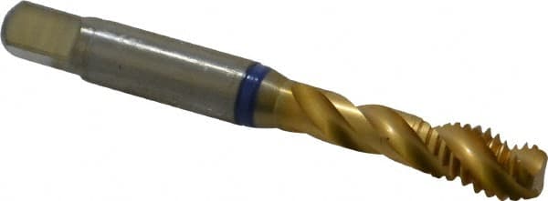 Spiral Flute Tap: 5/16-18, UNC, 3 Flute, Modified Bottoming, 2B Class of Fit, Powdered Metal, TiN Finish MPN:9039100079380