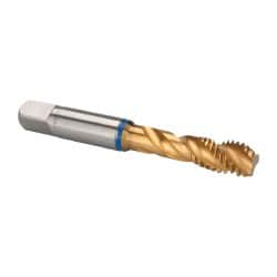 Spiral Flute Tap: 3/8-16, UNC, 3 Flute, Modified Bottoming, 2B Class of Fit, Powdered Metal, TiN Finish MPN:9039100095250