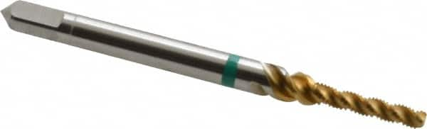 Spiral Flute Tap: #2-64, UNF, 3 Flute, Modified Bottoming, 2B Class of Fit, Cobalt, TiN Finish MPN:9039230021840