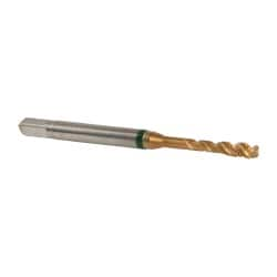 Spiral Flute Tap: #4-48, UNF, 3 Flute, Modified Bottoming, 2B Class of Fit, Cobalt, TiN Finish MPN:9039230028450