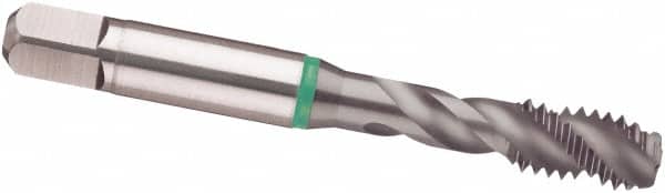 Spiral Flute Tap:  UNC,  3 Flute,  Modified Bottoming,  2B Class of Fit,  Cobalt,  TiCN Finish MPN:9039490025150