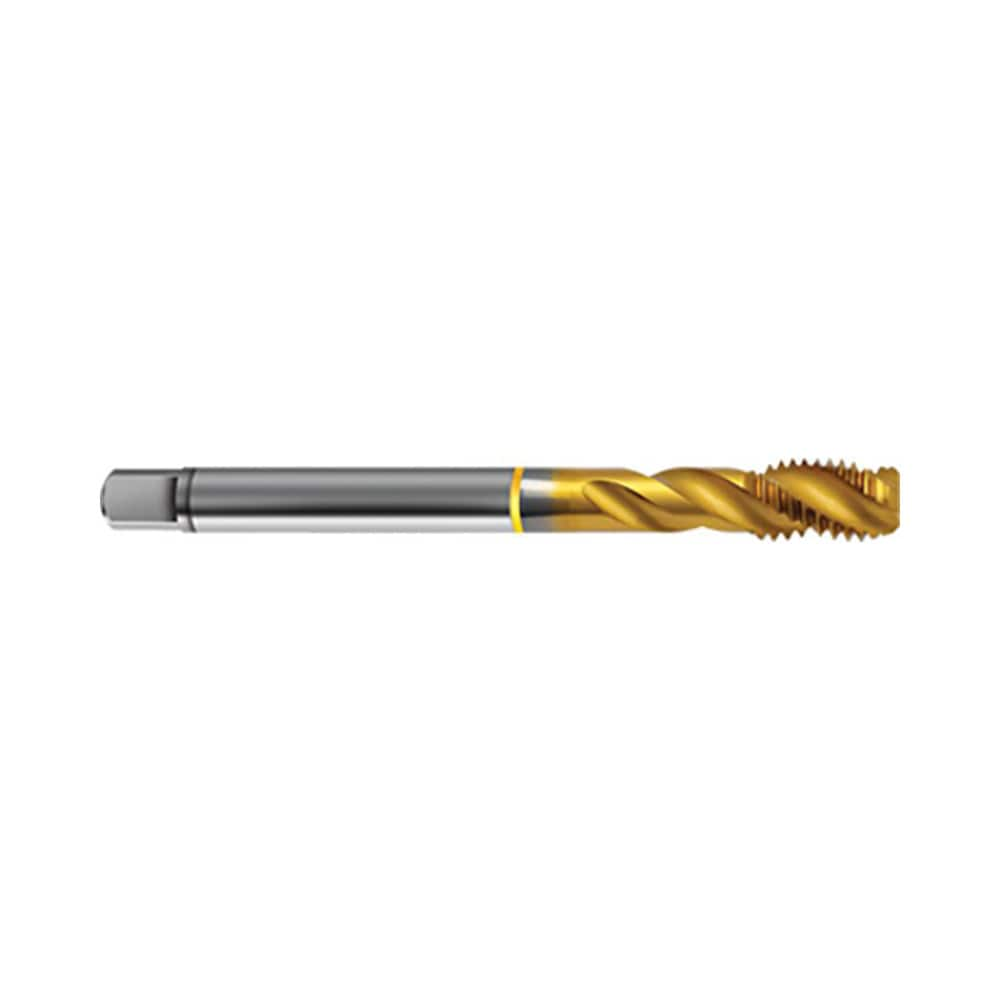 Spiral Flute Tap: M6 x 1.00, Metric, 4 Flute, Modified Bottoming, 6HX Class of Fit, Cobalt, TiN Finish MPN:9057380060000