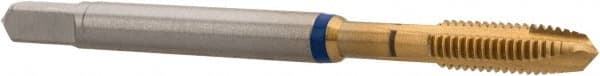 Spiral Point Tap: M4 x 0.7, Metric Coarse, 3 Flutes, Plug, 6H, Powdered Metal, TiN Finish MPN:9039060040000