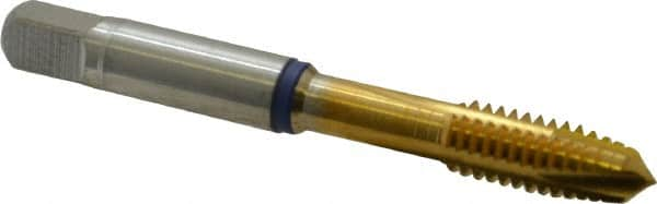 Spiral Point Tap: 5/16-18 UNC, 3 Flutes, Plug Chamfer, 2B Class of Fit, High-Speed Steel-E-PM, TiN Coated MPN:9039070079380