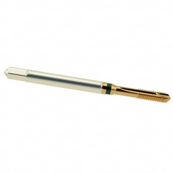 Spiral Point Tap: M4x0.7 Metric, 3 Flutes, Plug Chamfer, 6H Class of Fit, High-Speed Steel-E, TiN Coated MPN:9039150040000