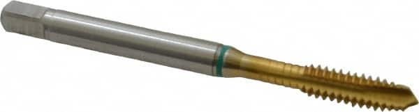 Spiral Point Tap: #8-32, UNC, 3 Flutes, Plug, 2B, Cobalt, TiN Finish MPN:9039160041660