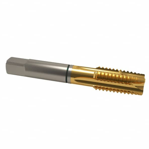 Spiral Point Tap: 1-8, UNC, 4 Flutes, Plug, 2B, Cobalt, TiN Finish MPN:9039160254000