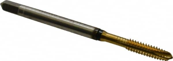 Spiral Point Tap: #6-32 UNC, 3 Flutes, Plug Chamfer, 2B Class of Fit, High-Speed Steel-E, TiN Coated MPN:9039280035050