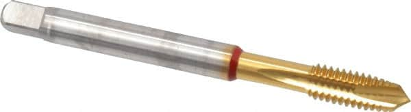 Spiral Point Tap: 5/16-18 UNC, 3 Flutes, Plug Chamfer, 2B Class of Fit, High-Speed Steel-E-PM, TiN Coated MPN:9039920079380