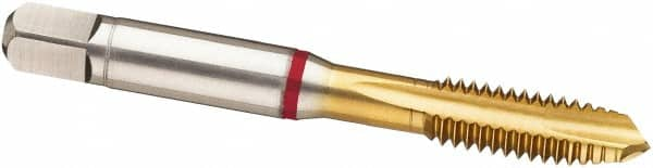 Spiral Point Tap: 9/16-18 UNF, 4 Flutes, Plug Chamfer, 2B Class of Fit, High-Speed Steel-E-PM, TiN Coated MPN:9039940142880