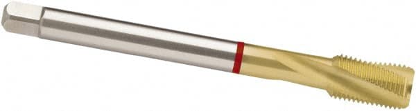 Spiral Point Tap: 1/4-28, UNF, 3 Flutes, Modified Bottoming, 2B, Powdered Metal, TiN Finish MPN:9041250063500