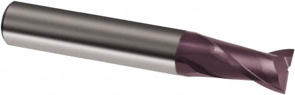 Square End Mill: 1/8'' Dia, 1/4'' LOC, 1/8'' Shank Dia, 1-1/2'' OAL, 2 Flutes, Solid Carbide MPN:9030920031700