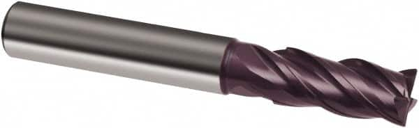 Square End Mill: 1/8'' Dia, 1/2'' LOC, 1/8'' Shank Dia, 2'' OAL, 4 Flutes, Solid Carbide MPN:9031140031700