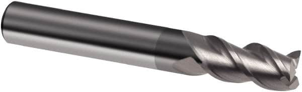 Square End Mill: 1/8'' Dia, 1/2'' LOC, 1/8'' Shank Dia, 2'' OAL, 3 Flutes, Solid Carbide MPN:9042650031700