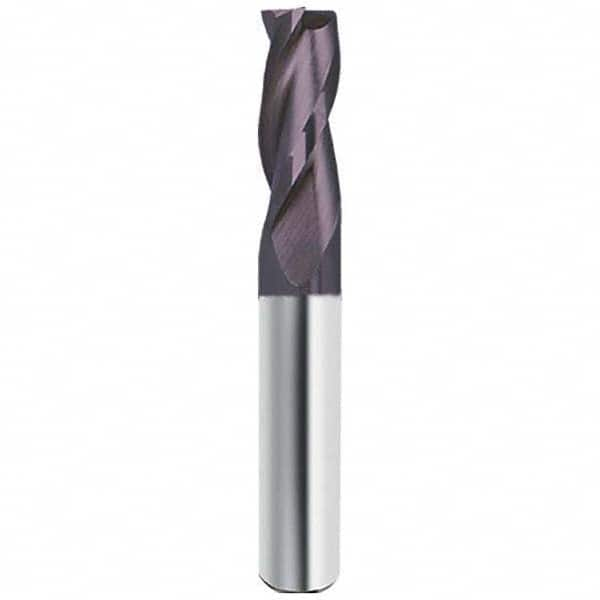 Square End Mill: 1/8'' Dia, 3/8'' LOC, 1/8'' Shank Dia, 1-1/2'' OAL, 3 Flutes, Solid Carbide MPN:9199540031700