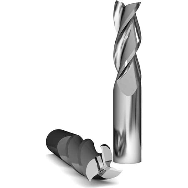 Square End Mill: 1/4'' Dia, 3/4'' LOC, 1/4'' Shank Dia, 2-1/2'' OAL, 3 Flutes, Solid Carbide MPN:120674