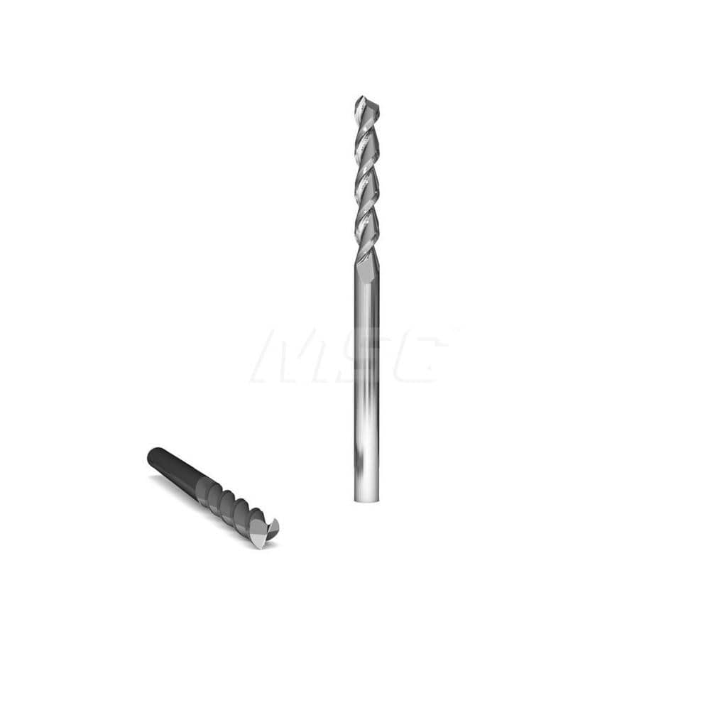 Square End Mill: 1/4'' Dia, 3/8'' LOC, 1/4'' Shank Dia, 2-1/2'' OAL, 2 Flutes, Solid Carbide MPN:313013