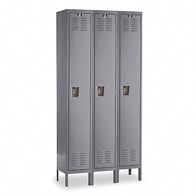 G3748 Wardrobe Locker Lvrd 3 Wide 1 Tier Gray MPN:U3256-1A-HG