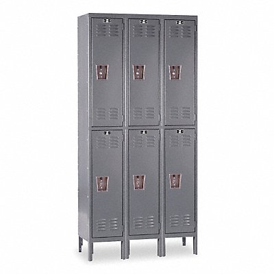 G3776 Wardrobe Locker Lvrd 3 Wide 2 Tier Gray MPN:U3558-2A-HG