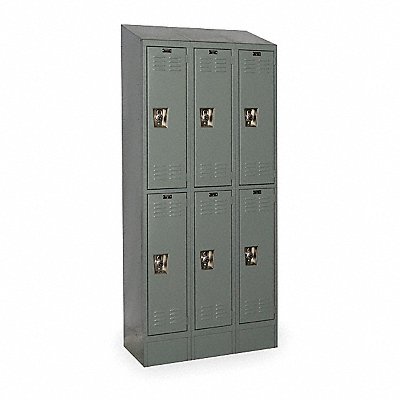 D4818 Wardrobe Locker Lvrd 3 Wide 2 Tier Gray MPN:URB3228-2ASB-HG